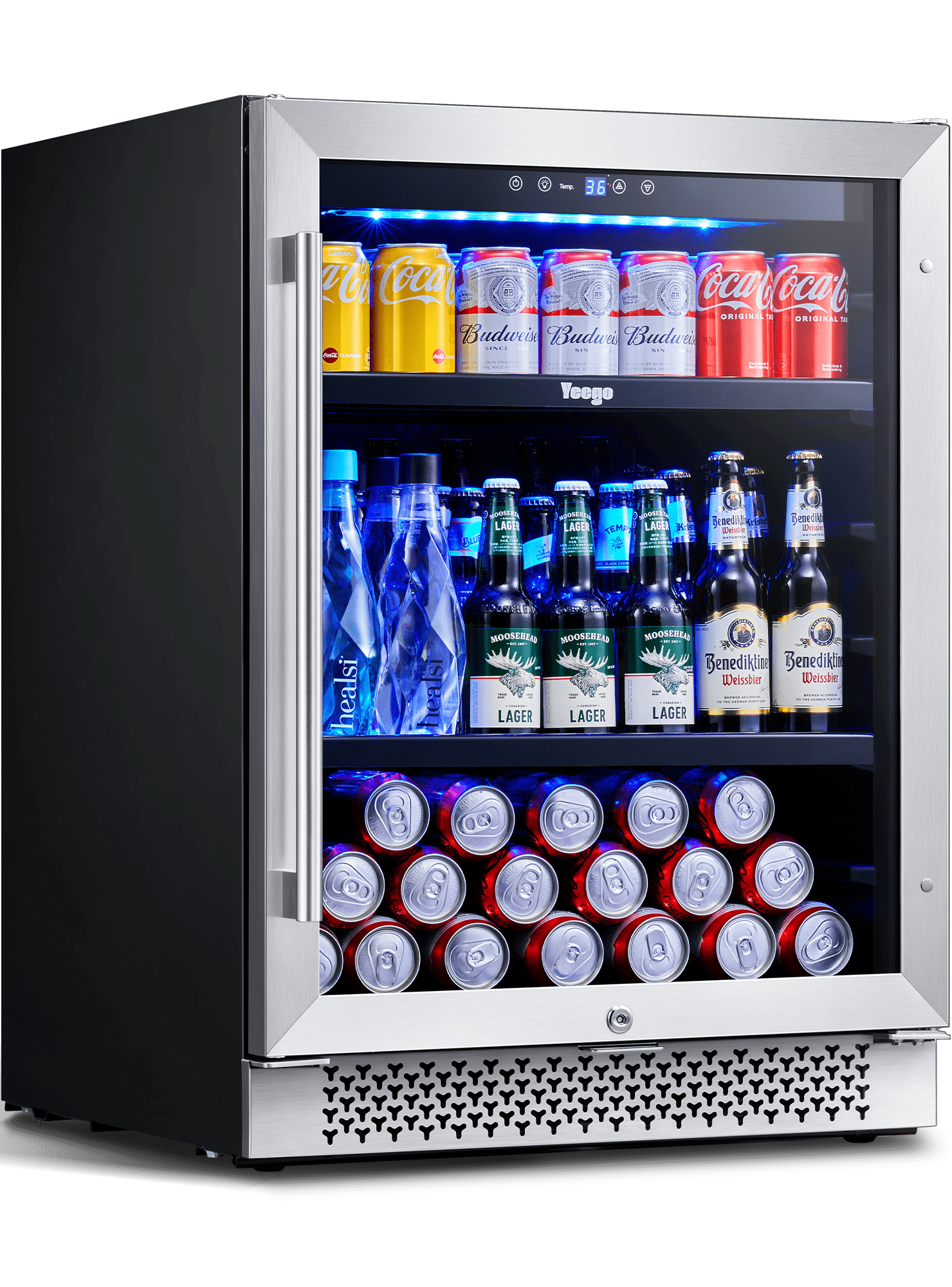 Yeego 24''Beverage Refrigerator,180 Cans Beverage Cooler Builtin or