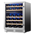thumbnail image 1 of Yeego 24 Inch Dual Zone Wine Cooler Refrigerator, 52 Bottles Built-In or Freestanding Wine Fridge for Home Kitchen(Left Door Hinge), 1 of 10
