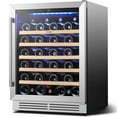 thumbnail image 1 of Yeego 24" Wine Refrigerator Cooler, 47 Bottle Wine Fridge Built-in or Freestanding,Under Counter Compressor Fridge with Glass Door for Home, 1 of 12
