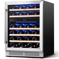 thumbnail image 1 of Yeego Wine Cooler Refrigerator 24 Inch 52 Bottle Dual Zone Wine Fridge for Home/Office/Bar, Freestanding and Built-In, 1 of 10