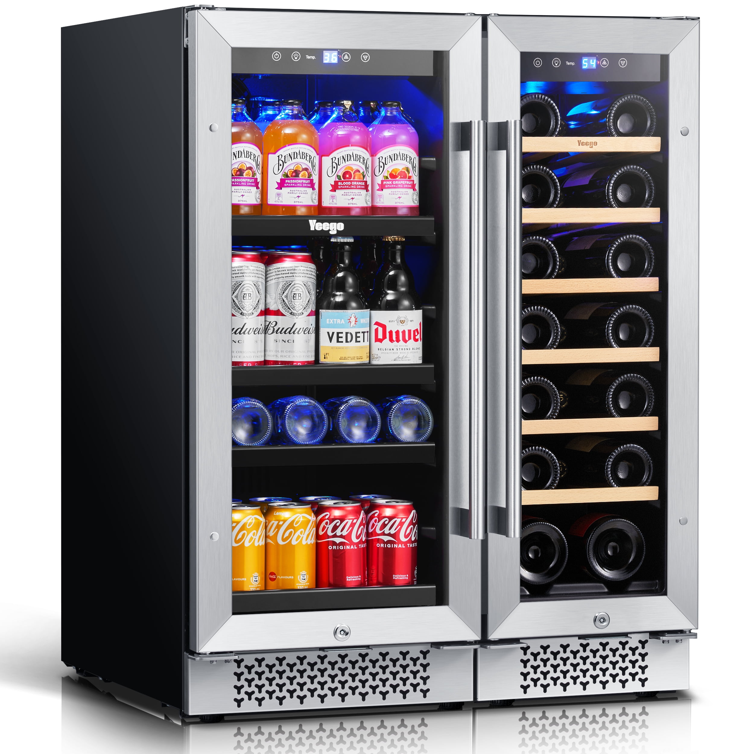 Yeego 27inch Wide Wine and Beverage Refrigerator 15'' & 12 ''Drink