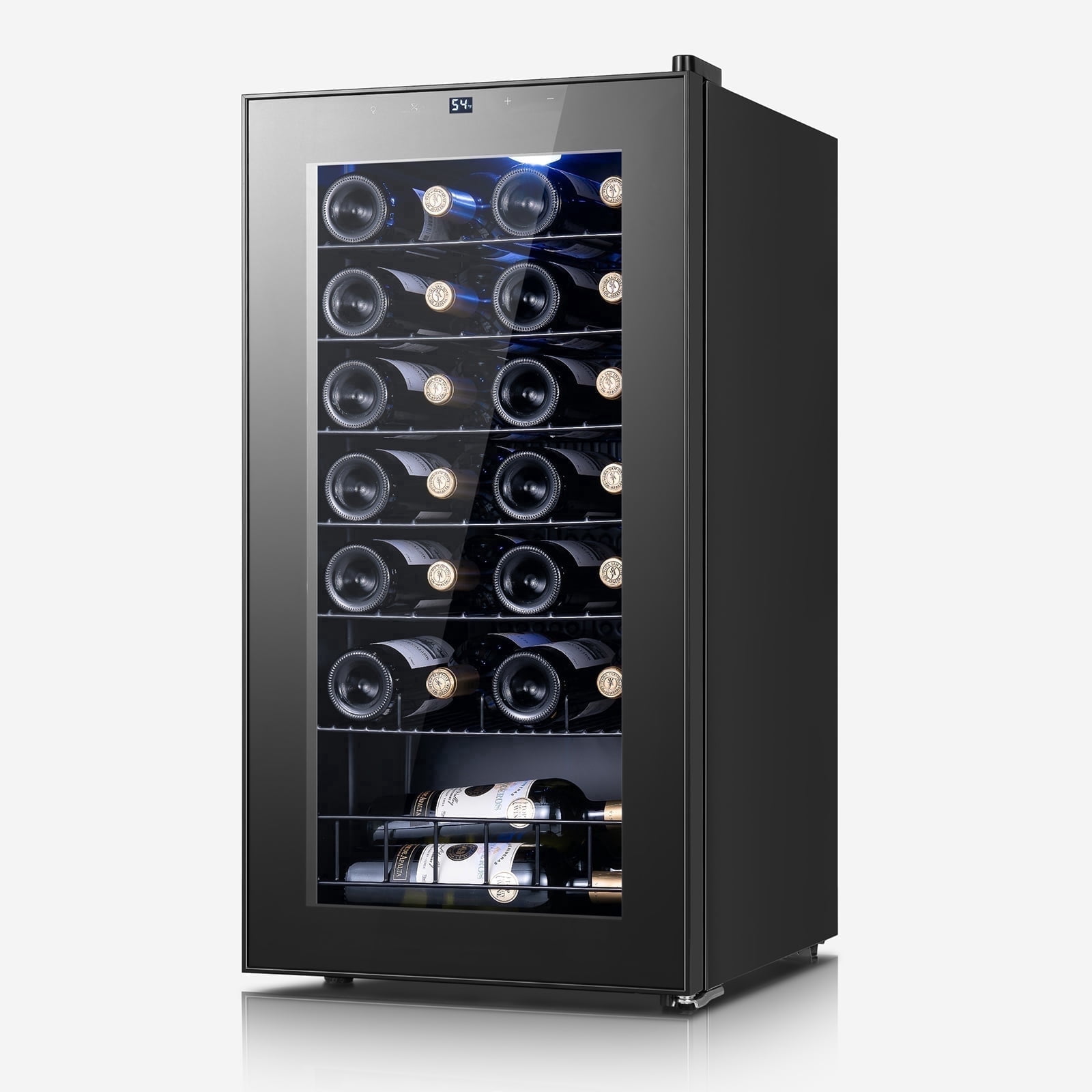 Yeego 3.1 cu.ft Wine Fridge, 38-65°F Wine Cooler Refrigerator, Under Counter, Freestanding Wine Cooler with Glass Door, Touch Temperature Control and LED, Suitable for Red Wine, White Wine and Champa