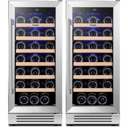 Yeego 30" Wine Refrigerator, Dual Zone Under Counter Wine Cooler Built-in and Freestanding, Hold 66 Standard 750ml Wine Bottles