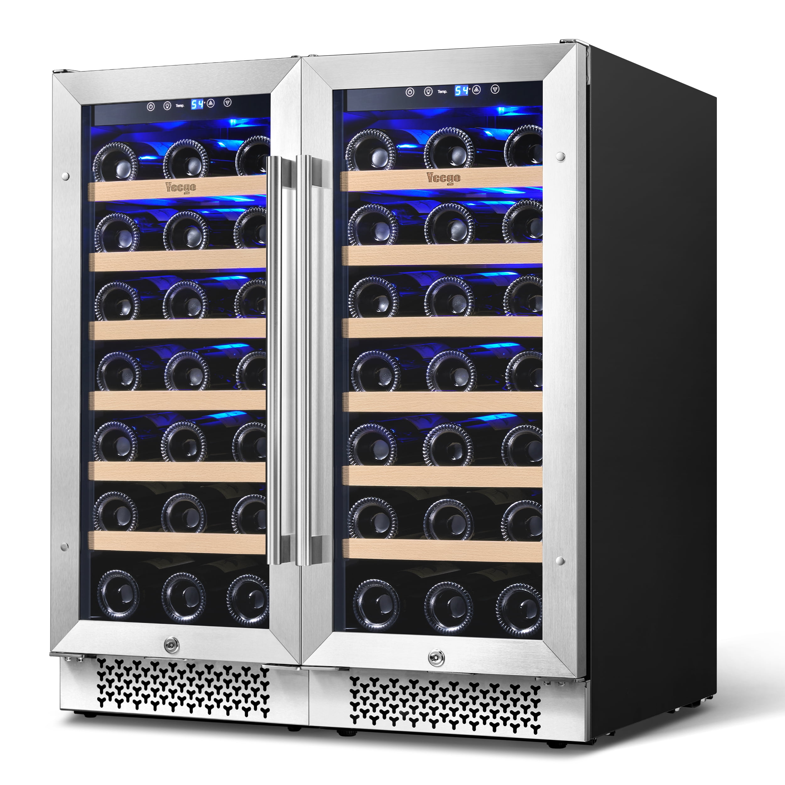 Yeego 30 Wine Refrigerator Dual Zone Under Counter Wine Cooler Built in and Freestanding Hold 66 Standard 750ml Wine Bottles