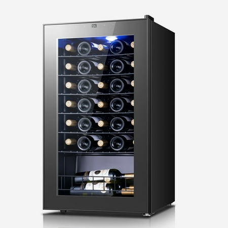 Yeego 34 Bottle Wine Refrigerator Cooler, Freestanding Wine Cellars for Home, Office, Black