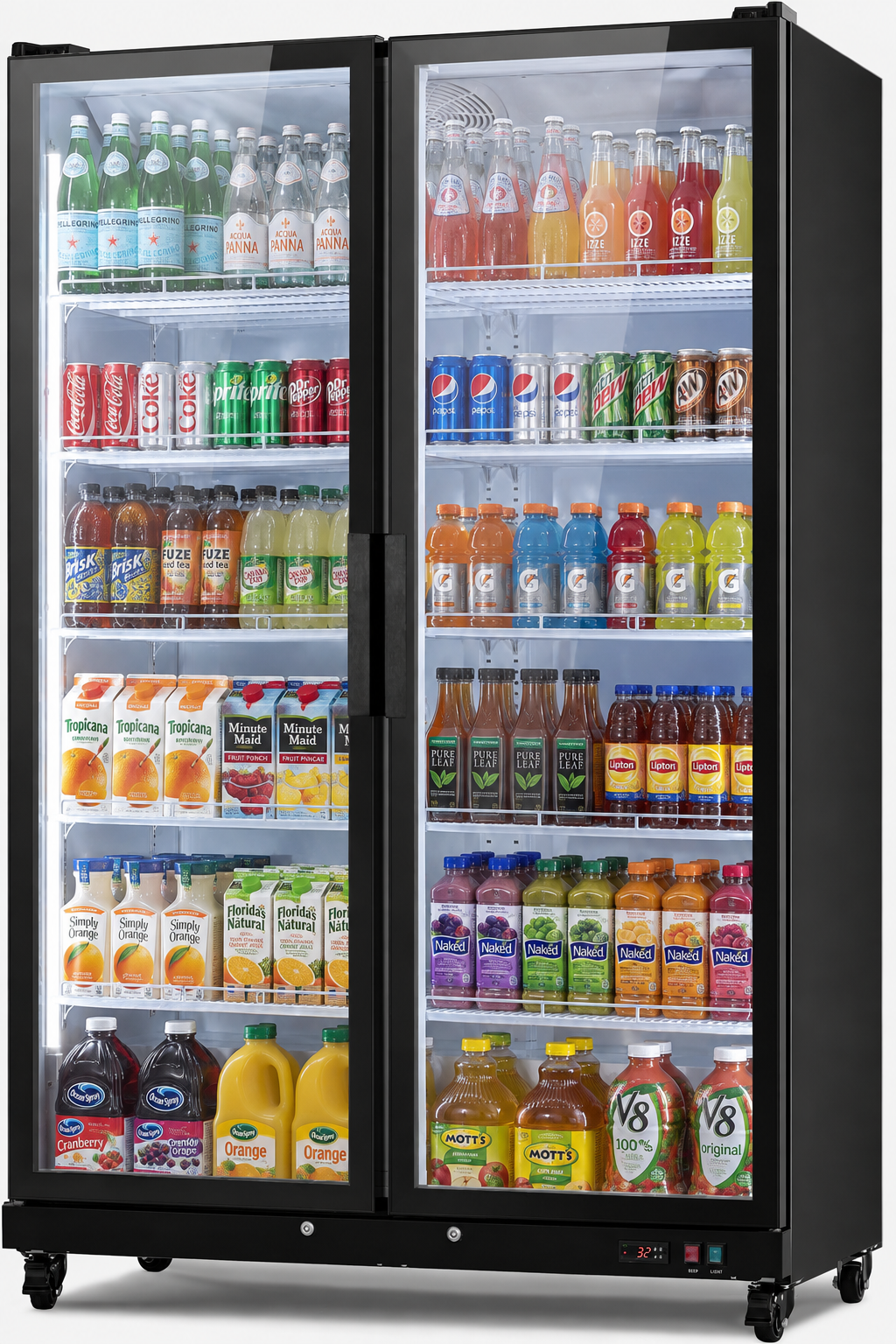 Commerical Fridge For Rent Yeego 37.8 Cu.Ft Commercial Beverage Refrigerator, Double Glass‑Door ...