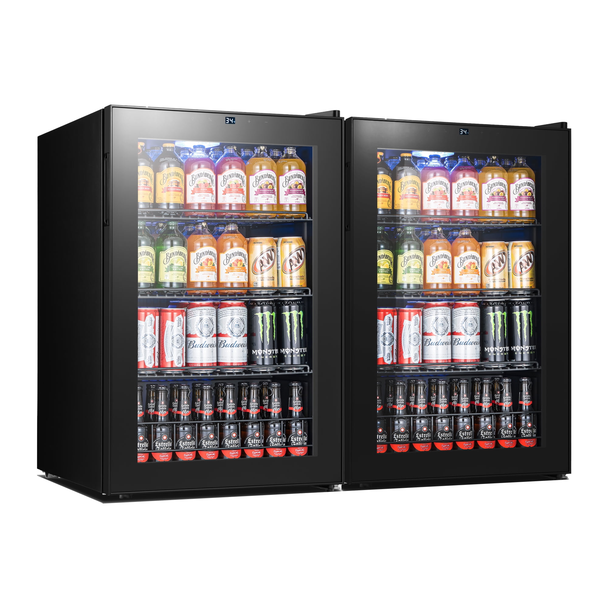 Yeego Beverage Cooler, 320 Cans Beverage Refrigerator with Glass Door for Home/Bar/Office, 2 Pack