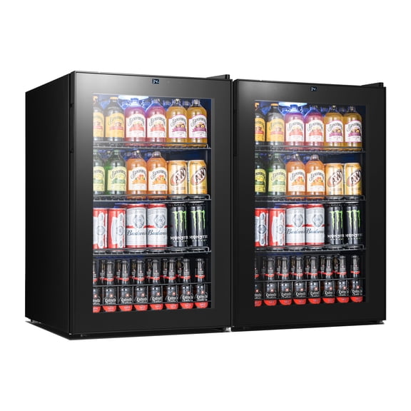 Yeego Beverage Cooler, 320 Cans Beverage Refrigerator with Glass Door for Home/Bar/Office, 2 Pack