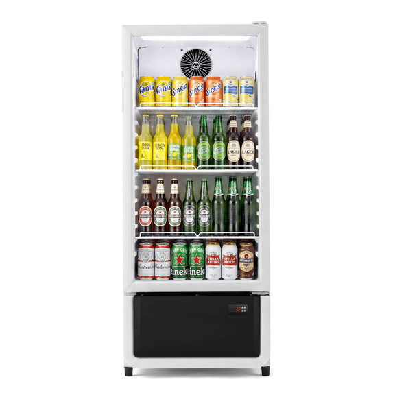 Yeego Commercial Beverage Refrigerator, 6.8 Cu.Ft Glass Door Drink Display Cooler with LED Light & Adjustable Shelves for Bar, Convenience Store