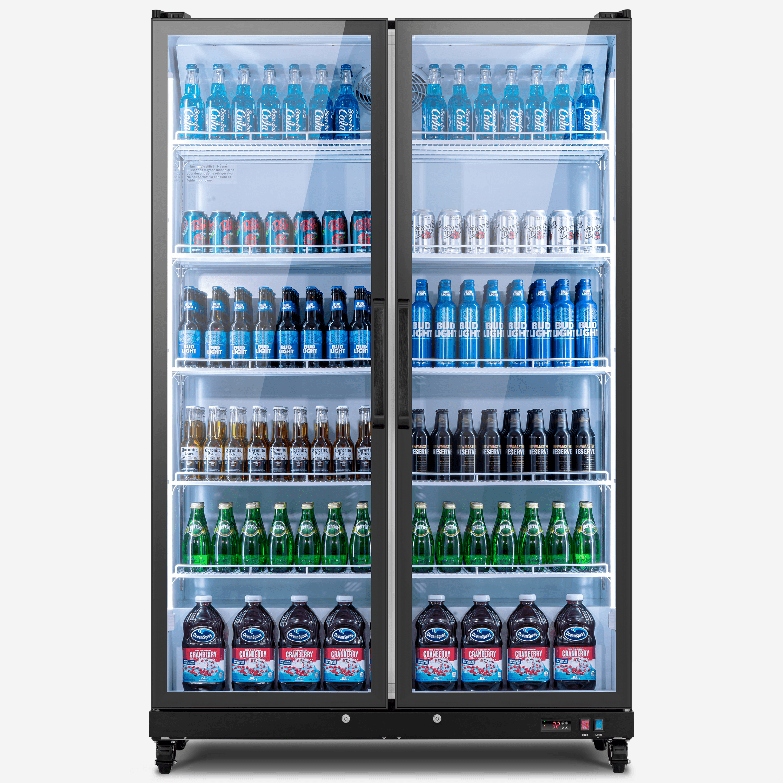 Yeego 37.79 Cu.  Ft Commercial Refrigerator,1100 Cans Merchandiser Refrigerator with LED Light & Door Lock