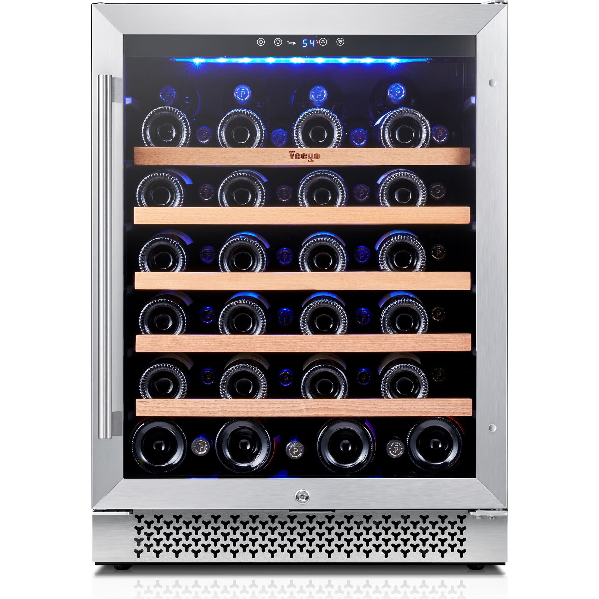 Yeego Wine Cooler,24 Inch Wine Fridge 52 Bottle Wine Refrigerator with