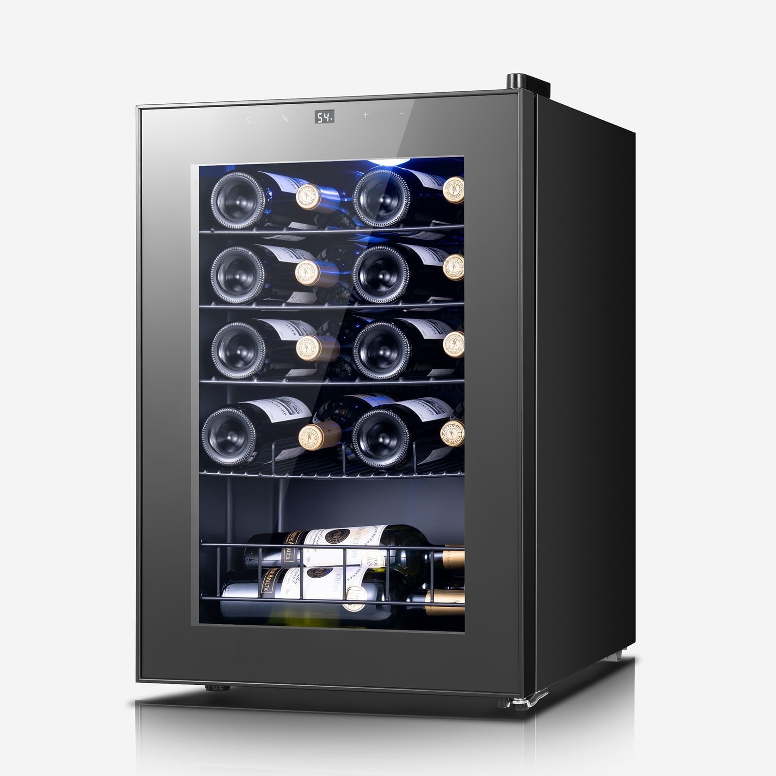 Yeego 2.2 cu.ft. Wine Cooler,  20 Bottle Mini Wine Refrigerator for Office/Home/Dorm with Glass Door, Black