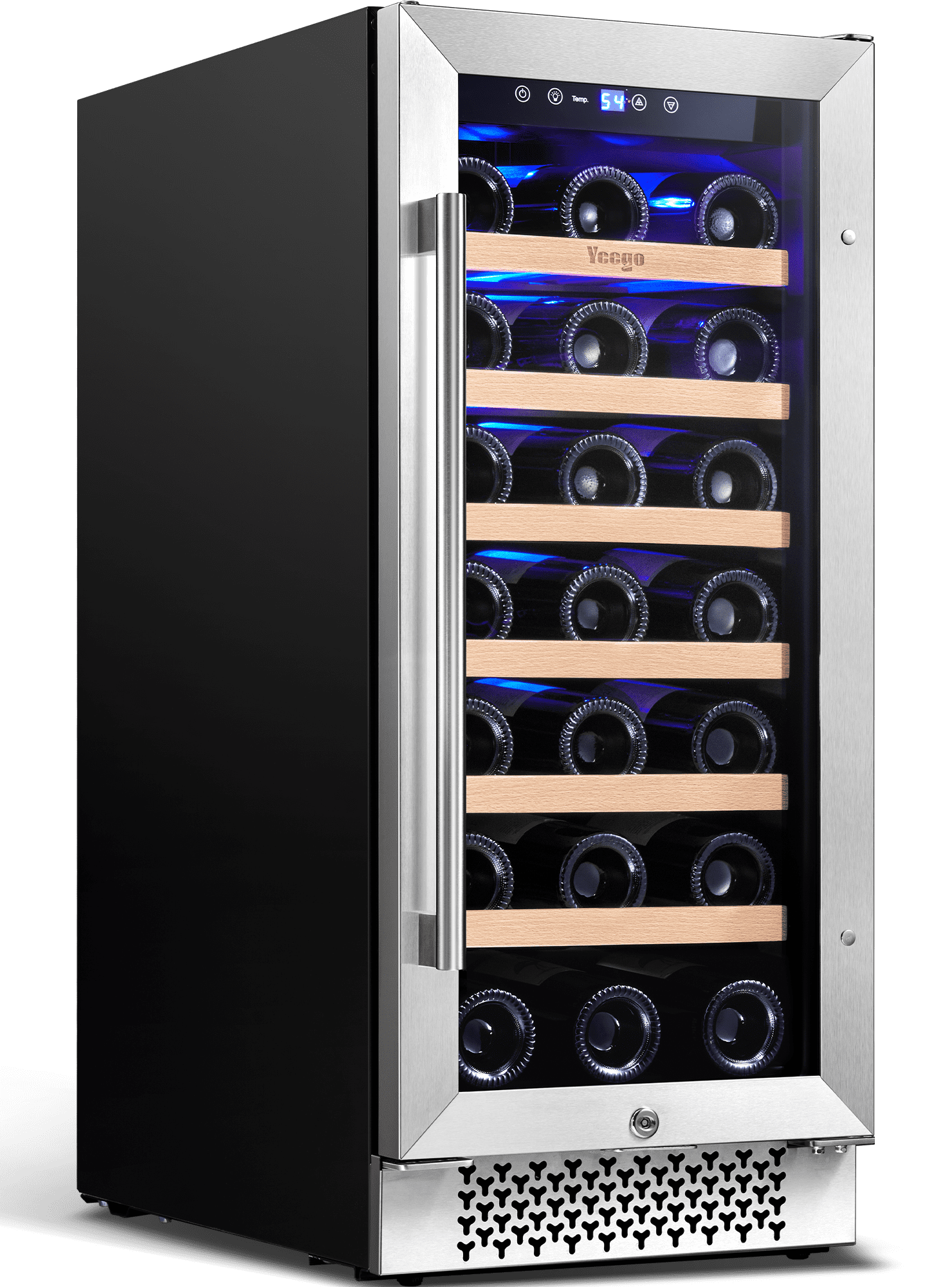 Yeego Wine Fridge, 15 Inch 33 Bottles Wine Cooler with Glass Door, Wine Refrigerator with