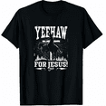 thumbnail image 1 of Yeehaw For Jesus Christian Cowboy Cross With Horse Rodeo Graphic Black T-Shirt for Men and Women, 1 of 2