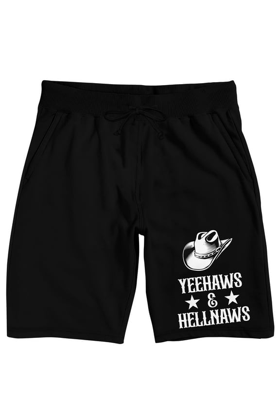 Yeehaws & Hellnaws Men's Black Sleep Pajama Shorts-3XL