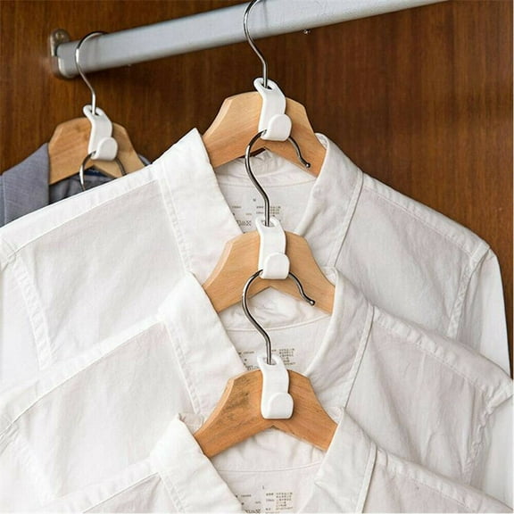 YeekTok 24 Pcs Clothes Hanger Connector Hooks Cascading Clothes Hangers Space Saving Organizer White