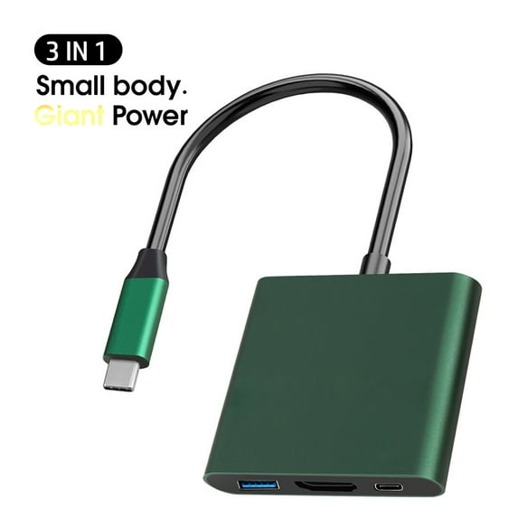 YeekTok Type-C to HDMI 3 in 1 Type-C to USB USB 3.0 HD 4K HDMI Universal Multiport Dock Green