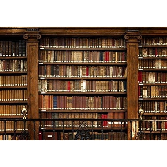 Yeele 8x6ft Wooden Bookshelf Backdrop Library School Books Collection Photography Background Students Adult Artistic Photo Booth Shooting Studio Props