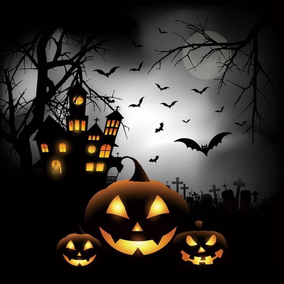 Yeele Halloween Party Background Pumpkin Castle Window Moon Forest Backdrop Photography Photographic For Photo Studio Photoph