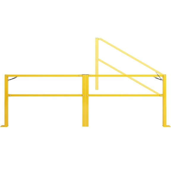 Yeeoy 11.5' Folding Dock Door Gate, Heavy-Duty Industrial Safety Barrier for Dock Doorways, Loading Docks, Warehouses with Gas Strut & Yellow Finish