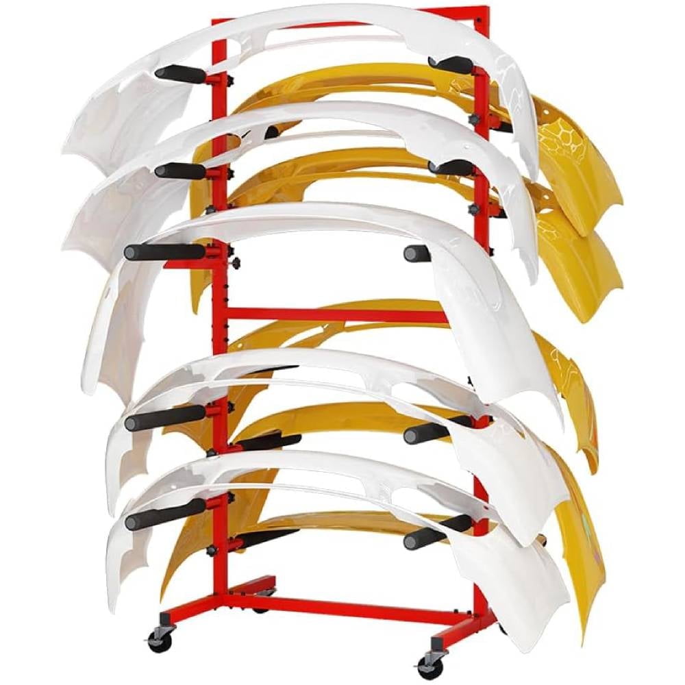 Yeeoy 5-Tier Floor Mobile Bumper Storage Rack, Adjustable Auto Body ...