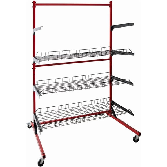 Yeeoy Heavy Duty Parts Management Cart, Auto Body Rolling Parts Rack, 3 Shelf Tool Storage Rack with Wheels, Wire Shelving Unit for Workshop Garage Auto Repair Shop