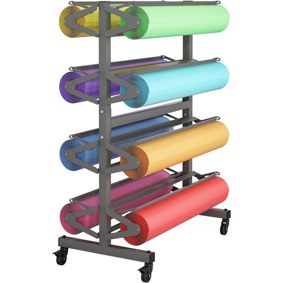 Yeeoy Horizontal Art Paper Roll Dispenser 36" Roll Width Supported 9" Roll Diameter Supported, Craft & Butcher Paper Rack Dispenser Stand and Cutter