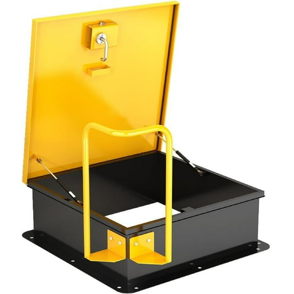 Yeeoy Roof Hatch Safety Extension Handle, Galvanized Powder Coated Extension Handle, Steel Roof Access Hatch Door Handle for Secure Grip, Yellow