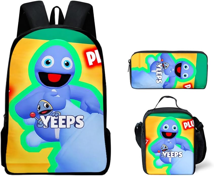 Yeeps Hide and Seek Backpack Pencil Case Shoulder Backpack Set Perfect for Casual Daypacks (C10,3PCS)
