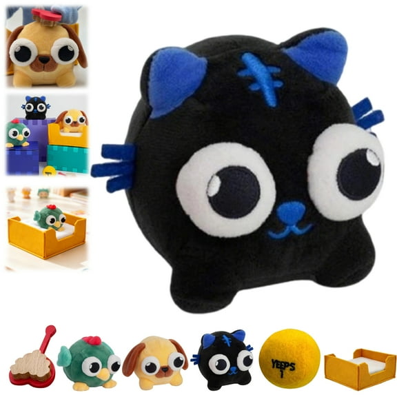 Yeeps Pet Cat Plush Doll 2.95 Inch Cotton Plushie Toys Collectable Anime Stuffed Animals Toy Soft Dolls Christmas Valentine's Day Birthday Gifts for Boys Girls Friends (1PCS)