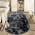 thumbnail image 1 of Yeerswag Fluffy Plush Shaggy Black Area Rug, 2.6’ x 5.3’, Non-Slip, 1 of 10