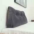 thumbnail image 1 of Yeerswag Triangular Velvet Gray Bed Rest Pillow, 1 of 6