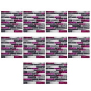 Yeetfub 10 Sheet Peel and Stick Backsplash Subway Peel and Stick Wall Tiles Self Adhesive Backsplash Tile for Kitchen Marble Peel and Stick Backsplash Tiles for Kitchen Bathroom 6"x6" Purple
