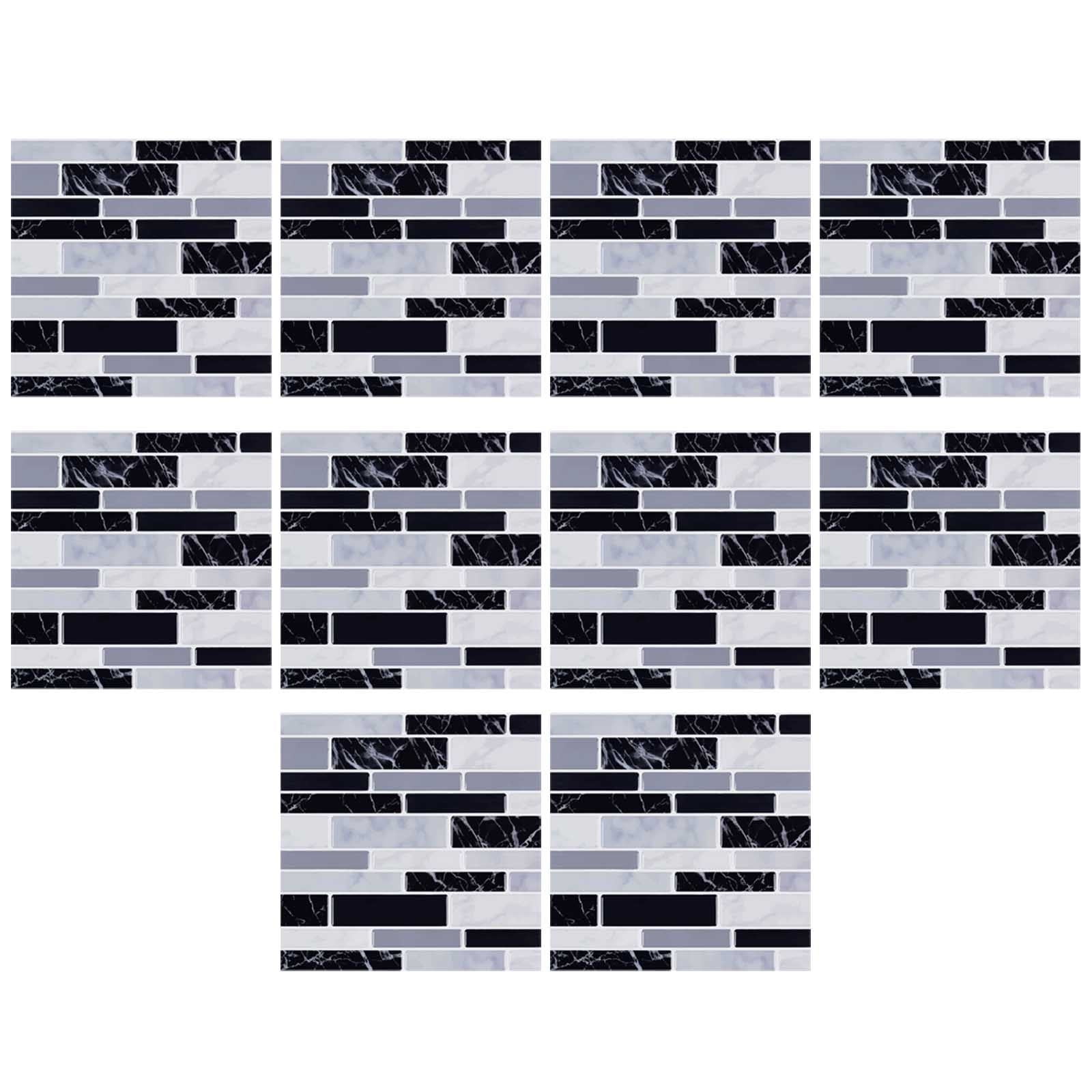 Yeetfub 10 Sheet Peel and Stick Backsplash Subway Self Adhesive Backsplash Wall Tiles for Kitchen Waterproof Peel and Stick Back Splash for Kitchen Bathroom Fireplace Cabinet 4"x4"