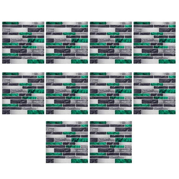 Yeetfub Peel and Stick Metal Backsplash Tiles, Self Adhesive Aluminum Mosaic 3D Wall Sticker for Kitchen Bathroom Self Adhesive Tile Stickers 10 Sheets Wall Decor for Tile Waistline Kitchen