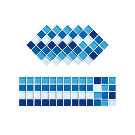 Yeetfub 15 Sheet Peel and Stick Tile for Kitchen Backsplash Mosaic Self Adhesive Blue and White Kitchen Backsplash on Tile Self Adhesive Peel and Stick Wall Tiles for Bathroom Camper Furniture 4"x4"