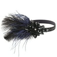 thumbnail image 1 of Yeetfub 1920s Flapper Headpiece Tea Party Hats Church Hats Women 1920s Flapper Headband Black Feather Headpiece Rhinestone Hair Band Cocktail Head Accessories for Women Wedding Hats for Women,Black, 1 of 6