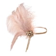 thumbnail image 1 of Yeetfub 1920s Headbands for WomenDerby Fascinator for Women 2024 Pink Feather Hair Band with Diamond Front Rhinestone Tassel Hair Ornament Wedding Hats for Women,Pink, 1 of 1