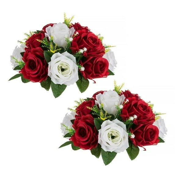 Yeetfub 2 PCS Artificial Flowers Rose Artificlai Flower Simulation Silk Flower for Hanging Garden Porch Window Box Outside Decoration,Home Indoor Décor