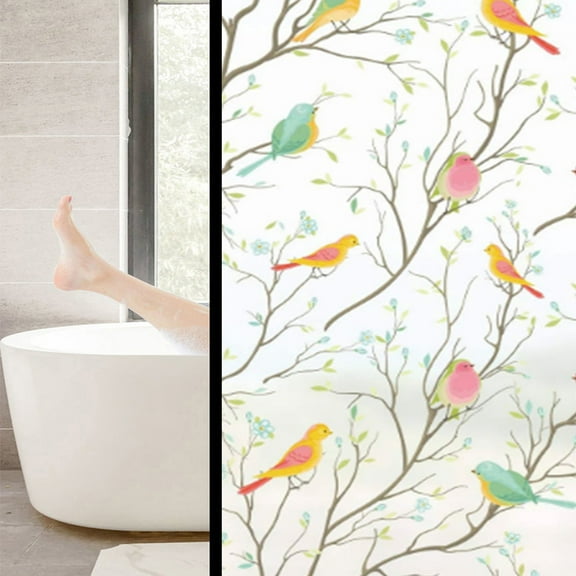 Yeetfub 2024 Adhesive Tile Backsplash Clearance Bird Film Bathroom Anti Peeping Window Transparent Opaque Sticker Static Privacy Window Sticker