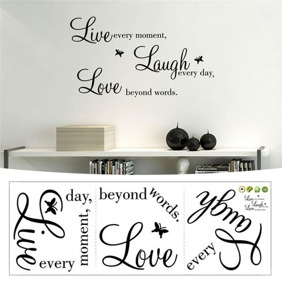 Yeetfub 2024 Peel And Stick Tile Decals Clearance Live Love Butterfly Removable Wall Decal Room Decoration TV Background Wall Decal