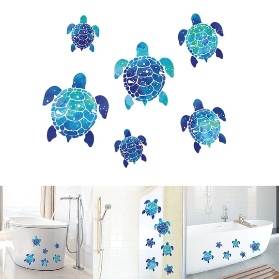 Yeetfub 2024 Peel And Stick Tiles For Kitchen Clearance Cute Turtle Border Removable Personalized Wall Sticker For Children's Room Study Bathroom Bathtub Decoration Sticker