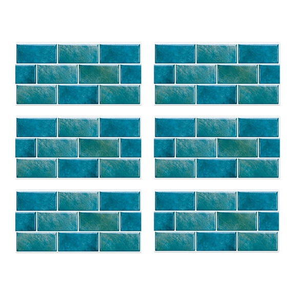 Yeetfub 6 Sheet Peel and Stick Backsplash Subway Tile for Kitchen 6"x12" Waterproof Backsplash Tile Peel and Stick Wall Tiles for Bathroom Kitchen Camper Shower Furniture Blue