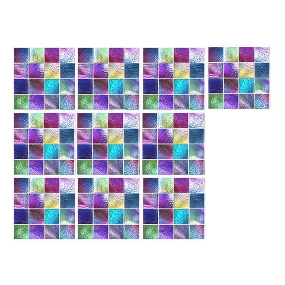 Yeetfub Adhesive Backsplash Clearance 10pc Peel And Stick Ceramic Tile Paste 3D Lattice Crystal Ceramic Tile Paste DIY Waterproof Self Adhesive Wall Sticker