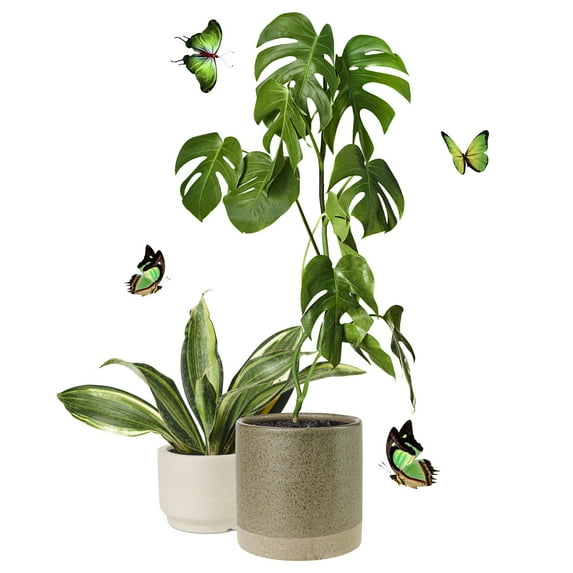 Yeetfub Adhesive Tile Backsplash Clearance 3D Vinyl Removable Wall Sticker DIY Green Plants Decals For Living Room Bedroom Kitchen Decor