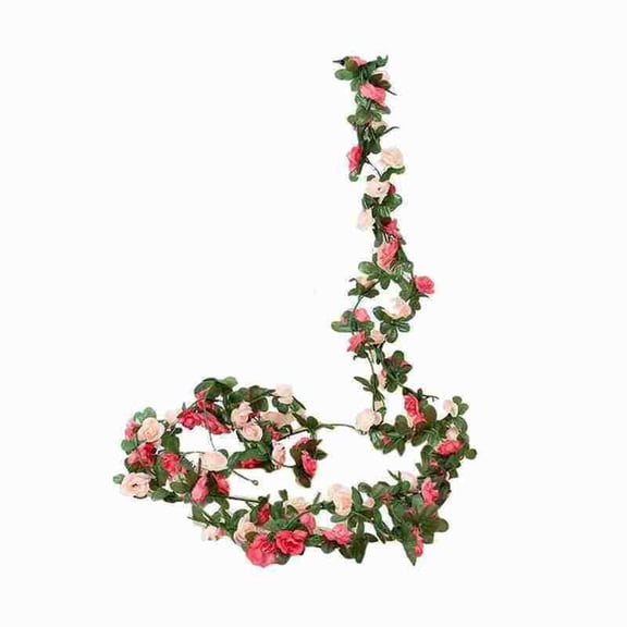 Yeetfub Artificial Flower Garland Hanging Roses Vine Vine Flowers with Green Leaves 2.5M 45 Head Artificial Rose Vine Hanging Flowers For Wall DIY Decoration