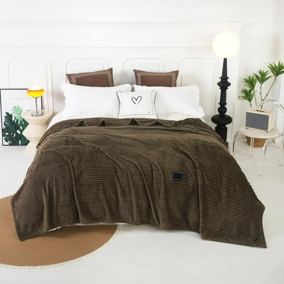 Yeetfub Cheap Cooling Blankets for Hot Sleepers Ultra Soft Warm Cozy Flannel Fluffy Fuzzy Toddler Blanket Striped Design Baby Plush Blanket for Boys Or Girls Solid Color Milk Velvet 40