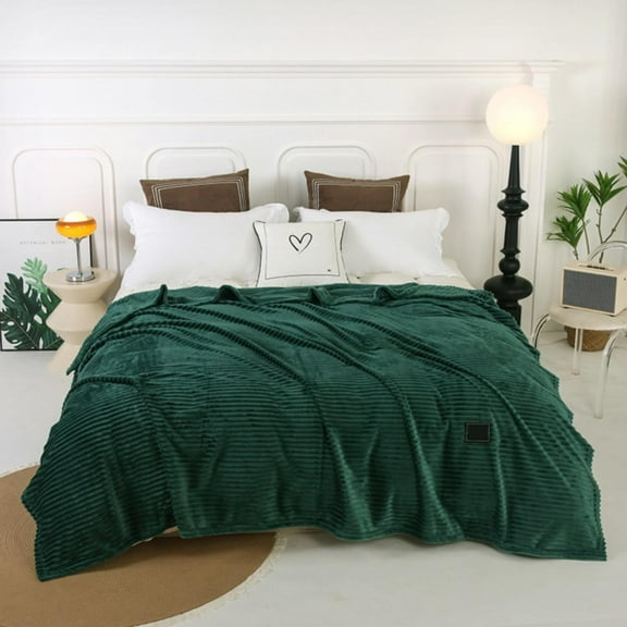 Yeetfub Cheap Cooling Comforter Queen Size Ultra Soft Warm Cozy Flannel Fluffy Fuzzy Toddler Blanket Striped Design Baby Plush Blanket for Boys Or Girls Solid Color Milk Velvet 40
