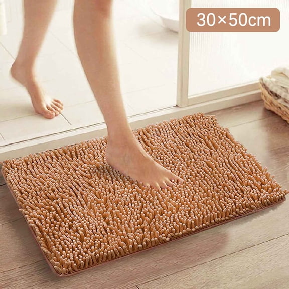 Yeetfub Clearance Extra Thick Non Slip Bathroom Rug Shaggy Soft Bath Mat Plush Microfiber Absorbent Water for Shower Tub Machine Washable Water Absorbent and Thick Bathroom Floor Mats 14x20 Brown