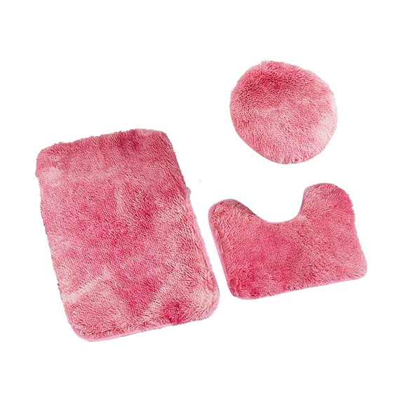 Yeetfub Clearance Sale!!! Bathroom Rugs Queen Size Soft Cozy 3 Piece Bath Mats Set Toilet Lid Cover U Shape Rug Washable Absorbent Bathroom Rug Sets for Shower Under The Sink Brown